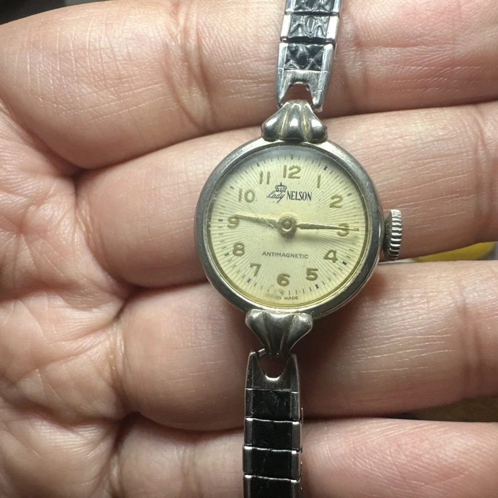 Working Lady Nelson Swiss Made Manual Wind 20mm New Strap Women Watch 6.5